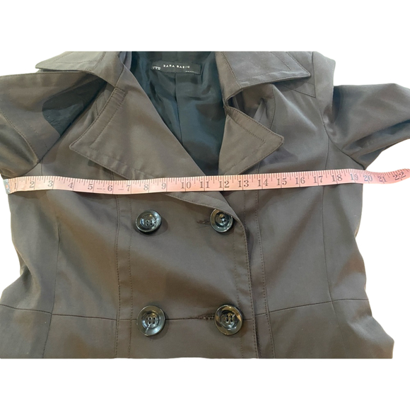 Zara basic dark brown double breasted trench coat- medium- - Picture 11 of 16